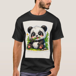 Süßer Bambu fressender Panda-Aufkleber T-Shirt