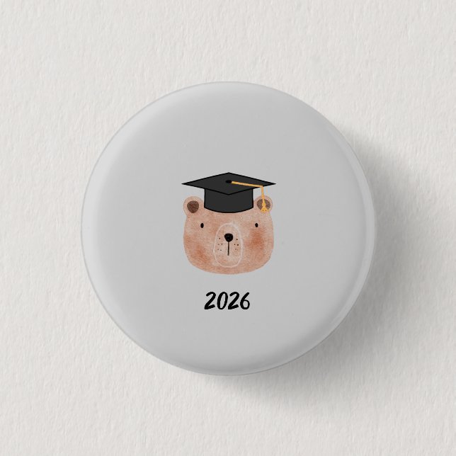 Süßer Bär Abschieds-Ornament | Personalisierte Kla Button (Vorderseite)