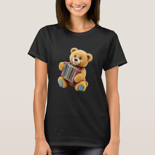 Süßer Bär, der Akkordeon spielt. T-Shirt (Vorderseite)
