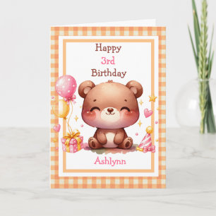 Süßer Bär Geburtstag für Mädchen jeden Alters Karte