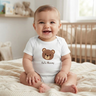 Süßer Bär Hallo Mama Baby-Body Baby Strampler