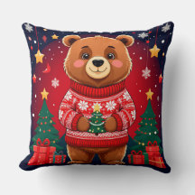 Süßer Bär im Weihnachtspullover