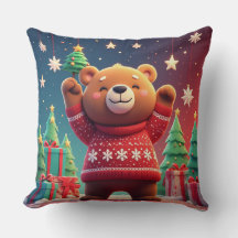 Süßer Bär im Weihnachtspullover