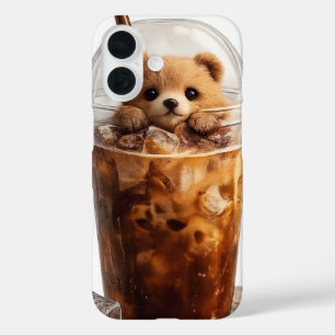 Süßer Bär Kaffee iPhone-Hülle Ästhetisches Tier iPhone 16 Hülle