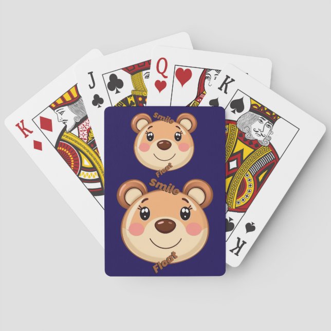 Süßer Bär lächelt Spielkarten (Rückseite)