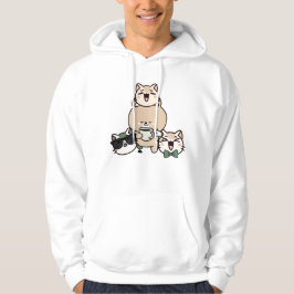 Süßer Bär mit Beinprothese, Kaffee und Cupcake Hoodie