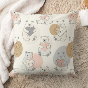 Süßer Bär mit Herz -- Pastell-Nursery (10) Kissen