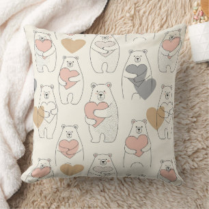 Süßer Bär mit Herz -- Pastell-Nursery (4) Kissen
