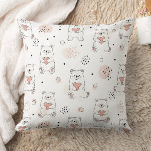 Süßer Bär mit Herz -- Pastell-Nursery (7) Kissen