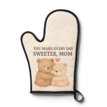 Süßer Bär-Ofenhandschuh zum Valentinstag für Mama
