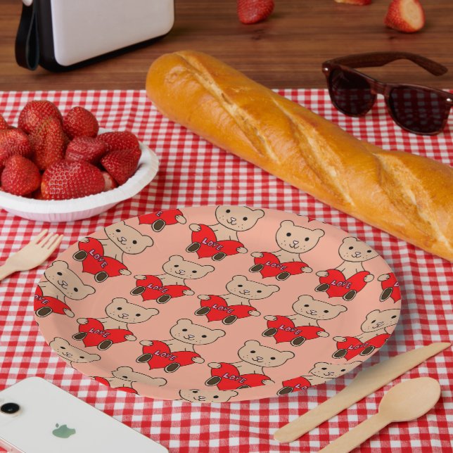 Süßer Bär Pappteller (Picknick)
