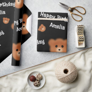 Süßer Bär personalisiert Geschenkpapier