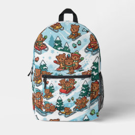 Süßer Bär Schlittenfahren Rucksack