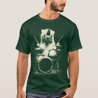 Süßer Bär spielt Schlagzeug Lustige Musik Tier Sch T-Shirt