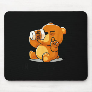 Süßer Bär trinkt lustigen Introvertierten - Kaffee Mousepad
