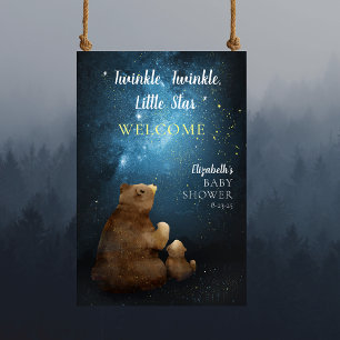 Süßer Bär Twinkle Little Star Willkommen Poster