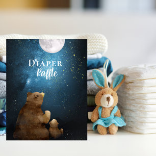 Süßer Bär Über Den Mond Windel Raffle Poster