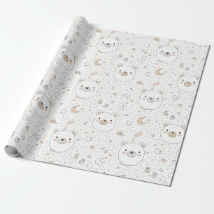 Süßer Bär und Herzen -- Pastell-Nursery (9) Geschenkpapier