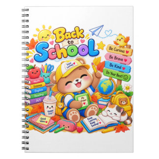 Süßer Bär Zurück zur Schule Studiennotizbuch Notizblock