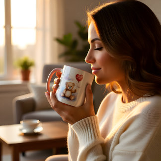 Süßer Bärenherzballon Ich liebe meine Mama Tasse