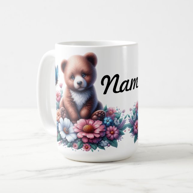 Süßer Bärenjunger Waldtiere  Kaffeetasse (Vorderseite Links)