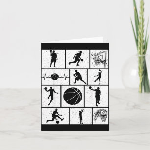 Süßer Basketballspieler Trainer Fan Korb Karte