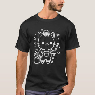 Süßer Bauer Kawaii Katze Landwirtschaft Agronomie T-Shirt