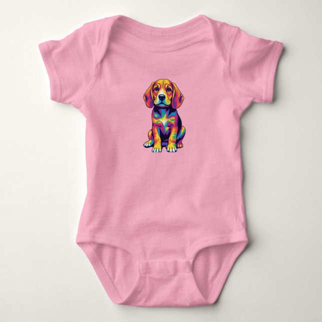 Süßer Beagle  Baby Strampler (Vorderseite)