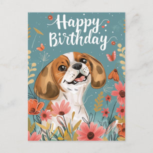 Süßer Beagle-Hund Alles Gute zum Geburtstag  Postkarte