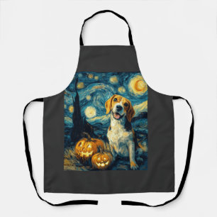 Süßer Beagle Hund Halloween Jack O Lantern Kürbis Schürze