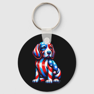 Süßer Beagle Hund USA-Flagge Frauen Männer Hunde L Schlüsselanhänger