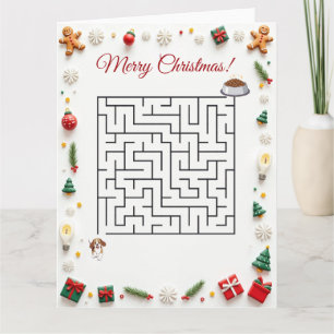 Süßer Beagle-Hund Weihnachts-Labyrinth-Puzzle Feie Karte