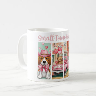 Süßer Beagle Rosa Vintage-LKW Valentinstag Kaffeetasse