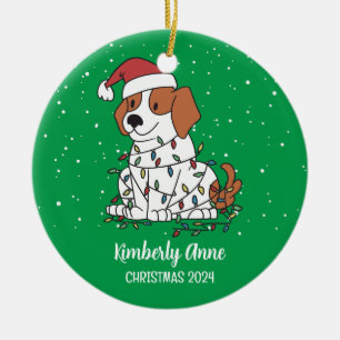 Süßer Beagle Weihnachten Hund Schnee Winter Feiert Keramik Ornament