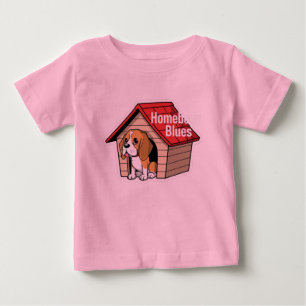 Süßer Beagle-Welpe-Hund-Haus-Cartoon-Maskottchen-L Baby T-shirt