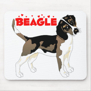Süßer Beagle-Welpe Hund Mama Beagles Fan Mousepad