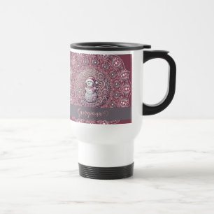 Süßer benutzerdefinierter Name Whimsical Pink Schn Reisebecher