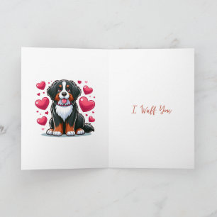 Süßer Berner Sennenhund Frohen Valentinstag Feiertagskarte