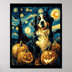Süßer Berner Sennenhund Halloween Jack O Lantern Poster