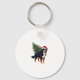 Süßer Berner Sennenhund in einem Weihnachtsbaum fü Schlüsselanhänger
