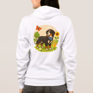 Süßer Berner Sennenhund mit Sonnenblume & Schmette Hoodie
