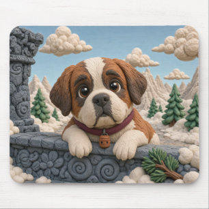Süßer Bernhardiner-Welpe, Baby-Hund Mousepad