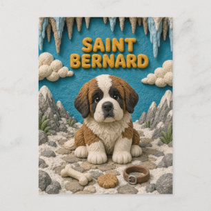 Süßer Bernhardiner-Welpe, Baby-Hund Postkarte