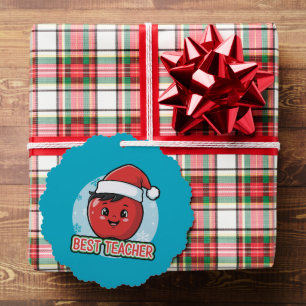 Süßer Best-Teacher-Weihnachtsapfel Urlaub Ornament Karte