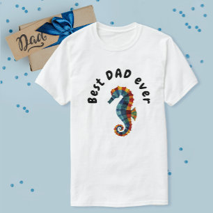 Süßer Bester Papa Allerfarben Seepferdchen Nautisc T-Shirt