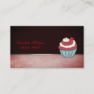 Süßer bezaubernder eleganter Cupcake Kirsch Bäcker Visitenkarte