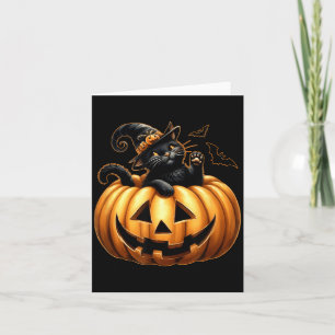 Süßer bezaubernder Halloween-Schwarzer-Katze-Jack- Karte