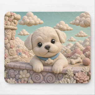 Süßer Bichon Frise Welpe, Baby Hund Mousepad