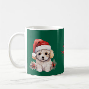 Süßer Bichon Frise zu Weihnachten Kaffeetasse