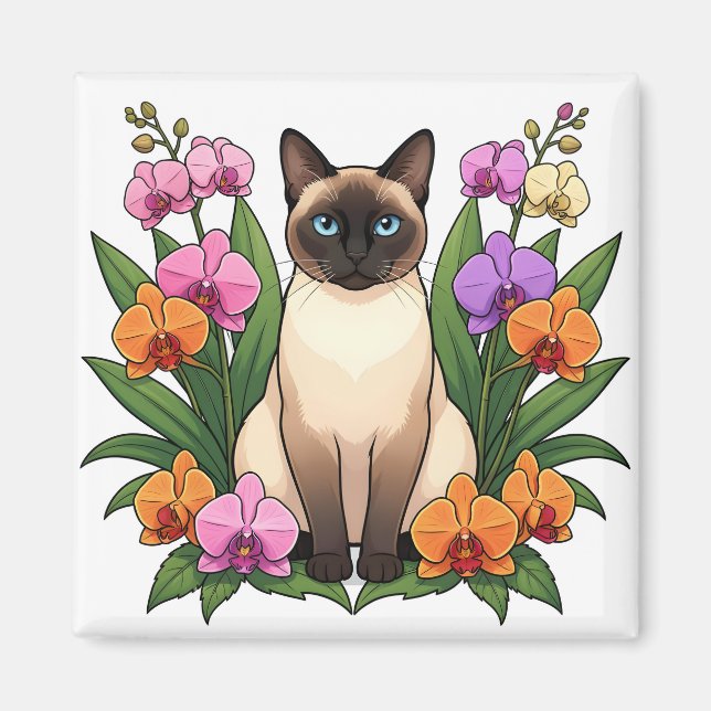 süßer blauäugiger Siam-Katz-Magnet Magnet (Vorne)